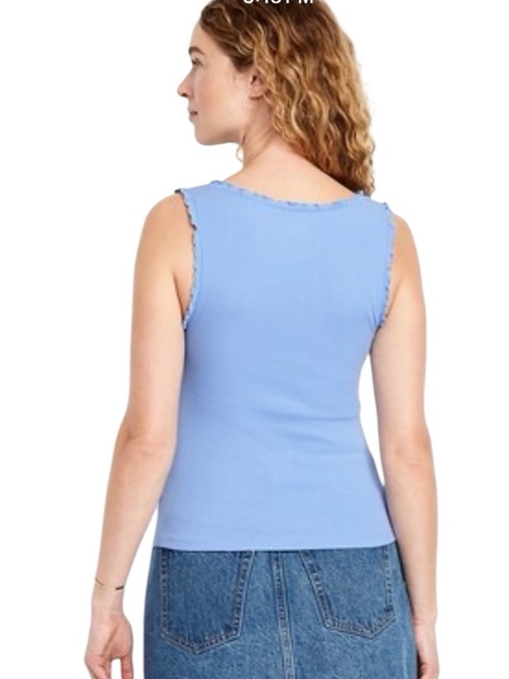Old Navy Light Blue Ribbed Cinched-Front Tank Top size L - Picture 3 of 11